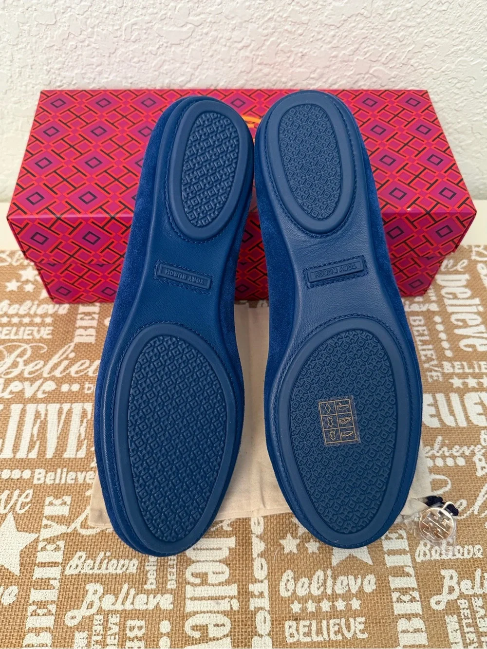 NIB Tory Burch Minnie Travel Ballet Suede Flats